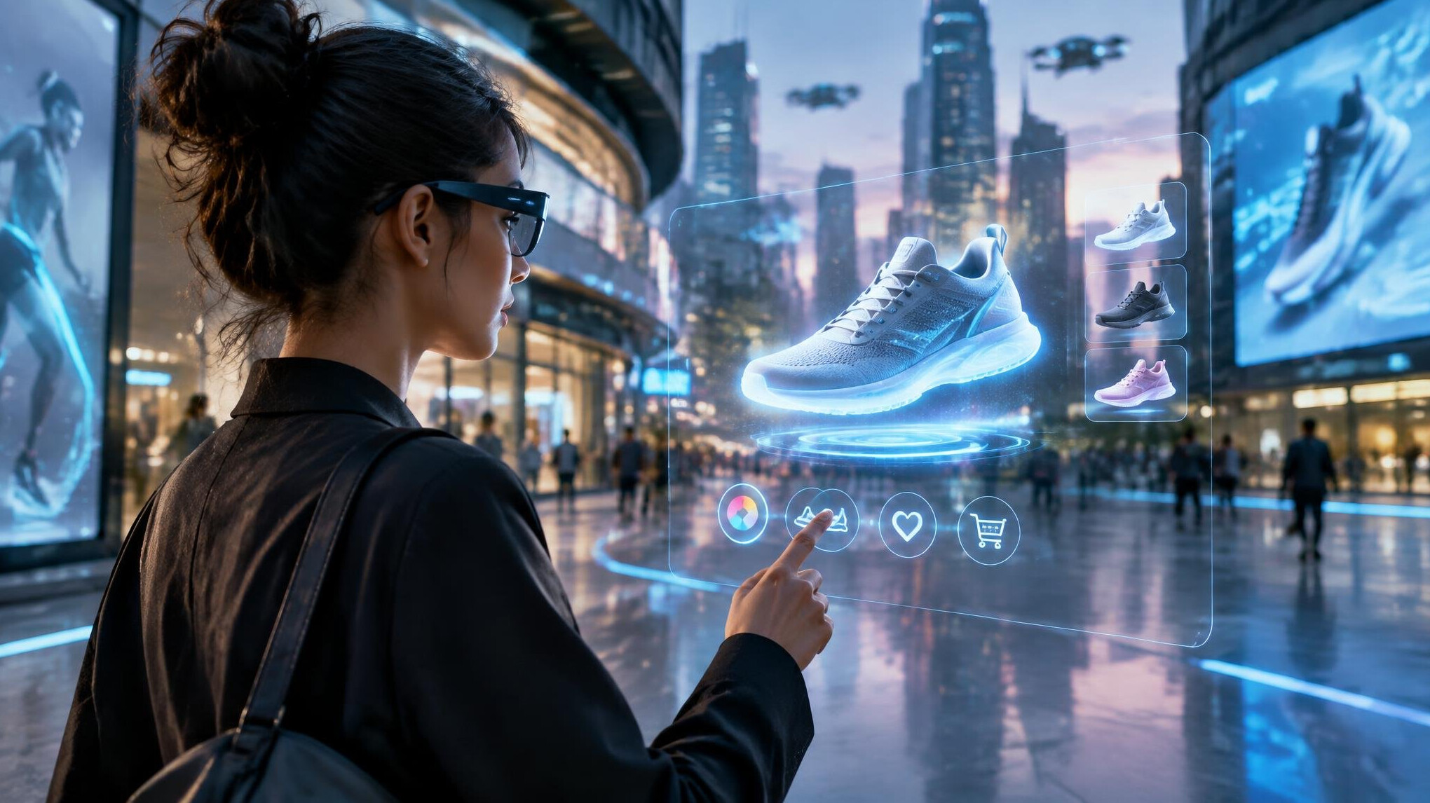 futuristic ad with augmented reality